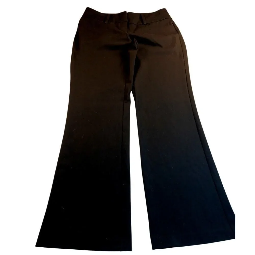 NEW YORK & COMPANY Womens Black Stretchy Boot Cut Dress Pants - Size: 6 Tall